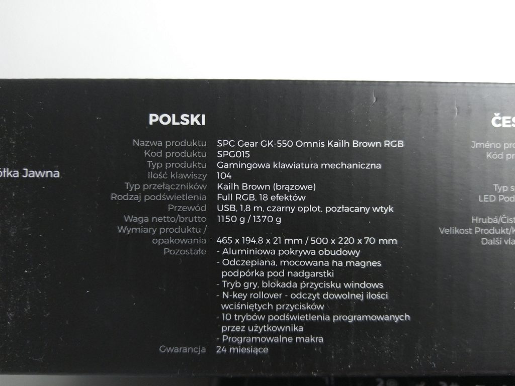 Świetna klawiatura mechaniczna od SPC Gear | SPC Gear GK550 Omnis Kailh Brown RGB 22 IMG 20181112 130249