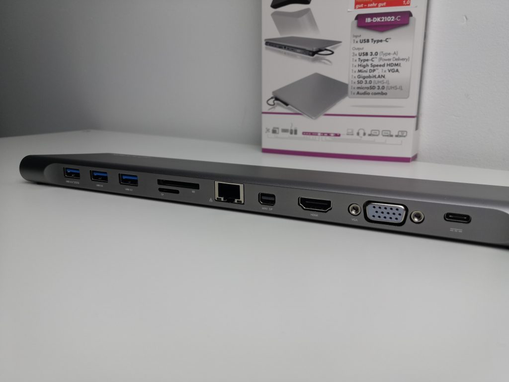 Solidna stacja dokująca na złączu USB typu C z masą portów | ICY BOX IB-DK2102-C