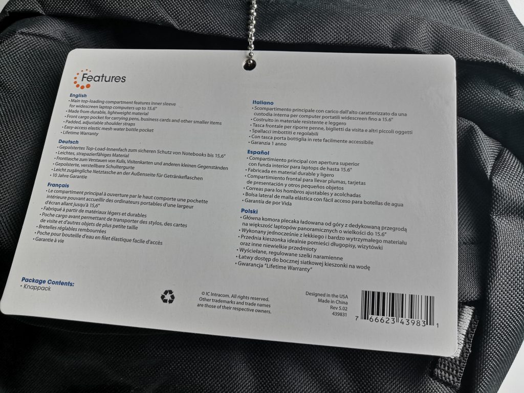 Plecak na laptopa Manhattan Knappack 15.6'' 22 IMG 20181201 104208