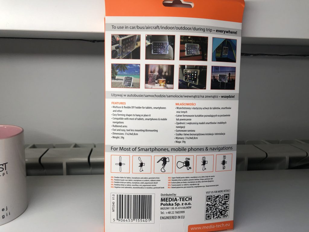 Tani, elastyczny uchwyt do telefonów, tabletów i innych od Media-Tech 18 620DACAA 368C 4AF6 BB18 E4CD690C293D