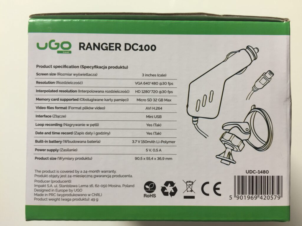 Wideorejestrator Samochodowy uGO RANGER DC100 18 IMG 2856