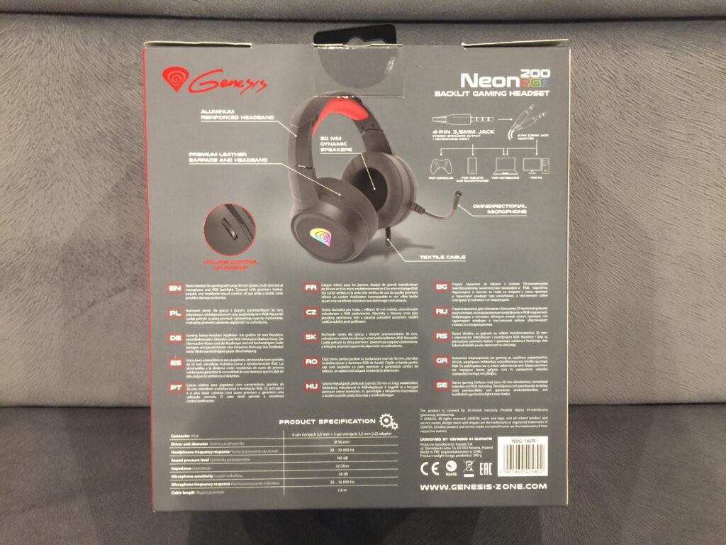 Słuchawki Genesis Neon 200 RGB z Mikrofonem 22 IMG 3313 scaled