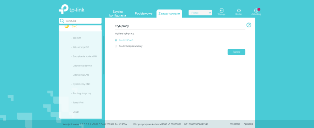 Bezprzewodowy router 4G LTE i trochę test internetu mobilnego... 66 mr200 zaawansowane