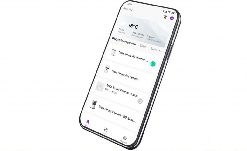 Pierwsze kroki z inteligentnym domem 22 aplikacja Tesla