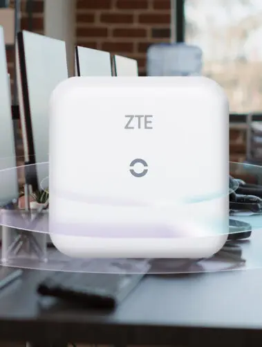 Nobody in empty call center workstation with computers