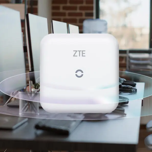 Nobody in empty call center workstation with computers