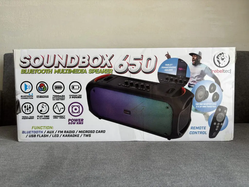 Rebeltec SoundBox 650 – Potężny Głośnik Bluetooth 80W z Funkcją Karaoke i TWS 18 IMG 0791