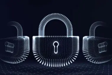 Cyfrowe kłódki na granatowym tle