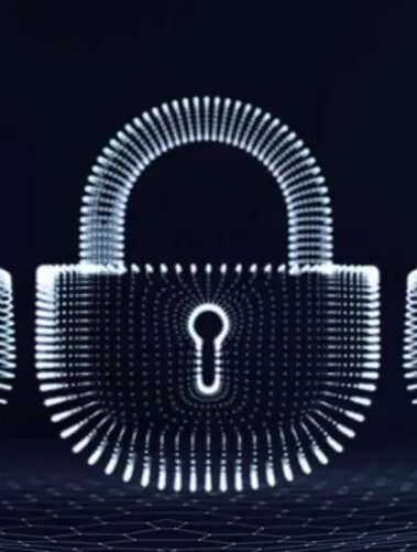 Cyfrowe kłódki na granatowym tle