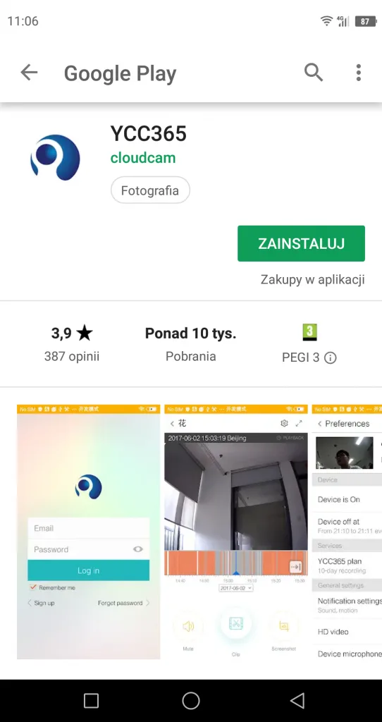 Domowa kamera ze śledzeniem ruchu | SECTEC Cloud WiFi Camera 50 Screenshot 2018 10 13 11 06 44