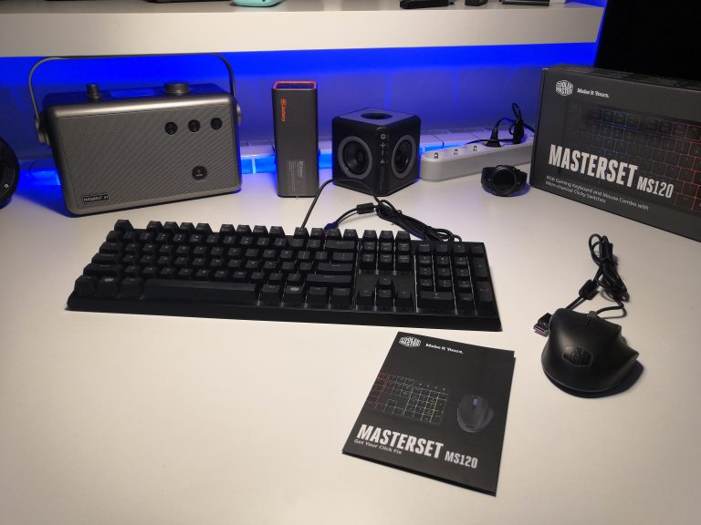 Zestaw z hybrydową klawiaturą mem-chaniczną i myszką | Cooler Master Masterset MS120