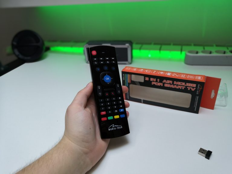 Wielofunkcyjny pilot air mouse 3 w 1 Smart TV z klawiaturą | Media-Tech MT1422