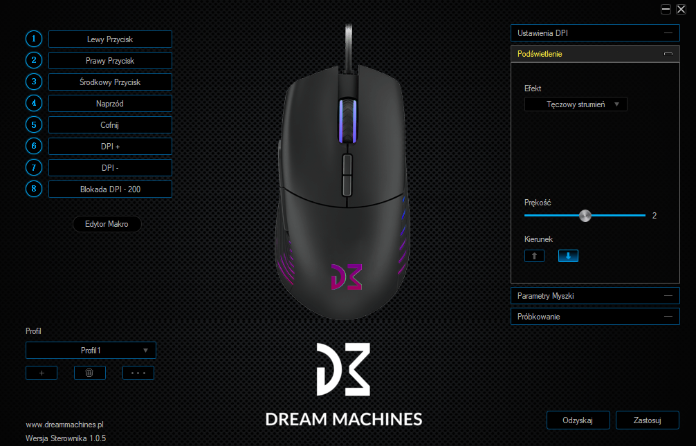 Myszka dla graczy! Dream Machines DM5 Blink 12 2 podświetlenie