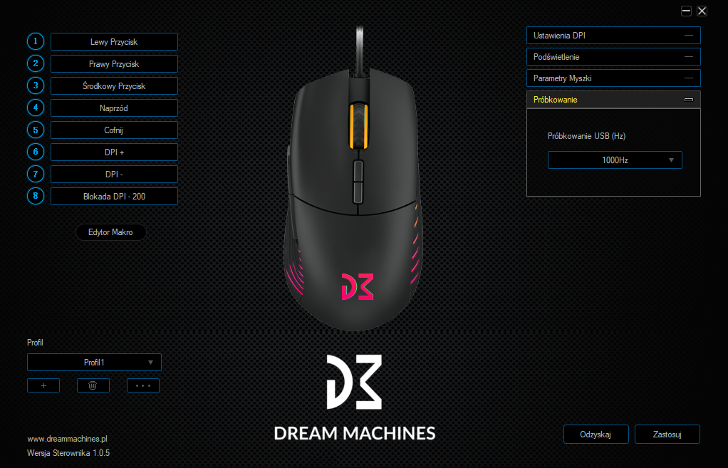 Myszka dla graczy! Dream Machines DM5 Blink 14 4 próbkowanie