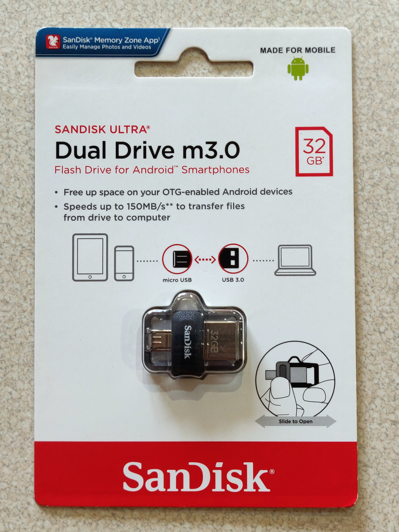 SANDISK ULTRA DUAL DRIVE M3.0 32GB – MAŁY I SPRYTNY PENDRIVE 2w1 150MB/s