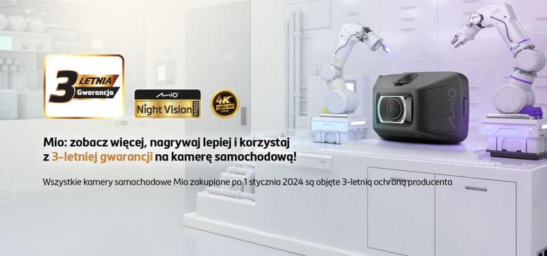 3 lata gwarancji na kamery Mio