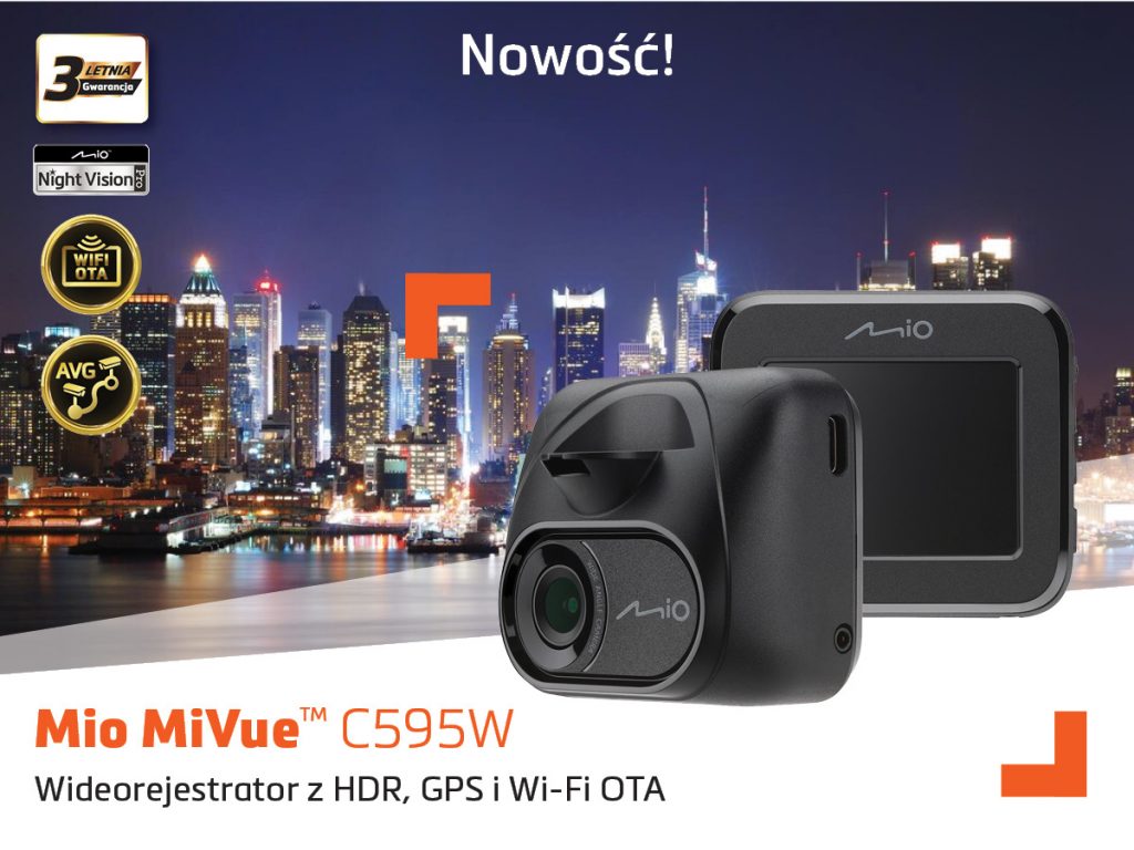 Mio MiVue 595W –  ekstremalnie wysoka jakość nagrań cenie