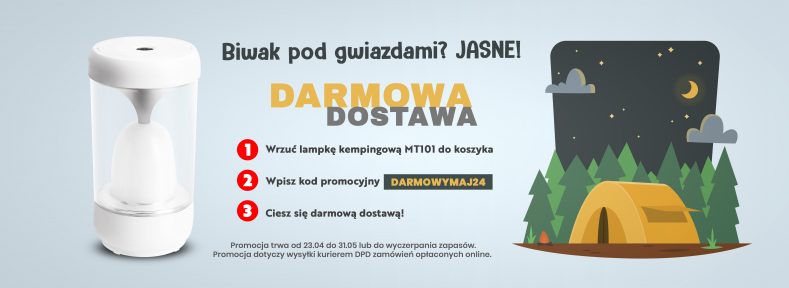 Wielofunkcyjna lampa z darmową dostawą i inne promocje na majówkę