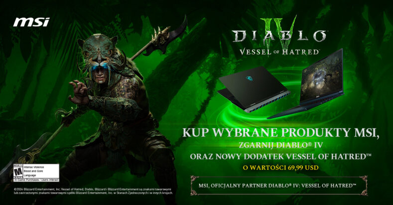 MSI i Blizzard Entertainment® ogłaszają ekscytującą współpracę dotyczącą Diablo® IV – Vessel of Hatred™