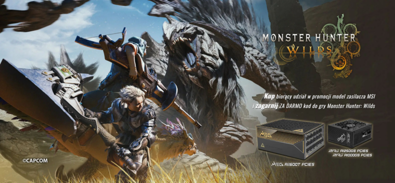 MSI ogłasza nowe zasilacze gotowe na NVIDIA RTX 50.   W promocji z Monster Hunter Wilds