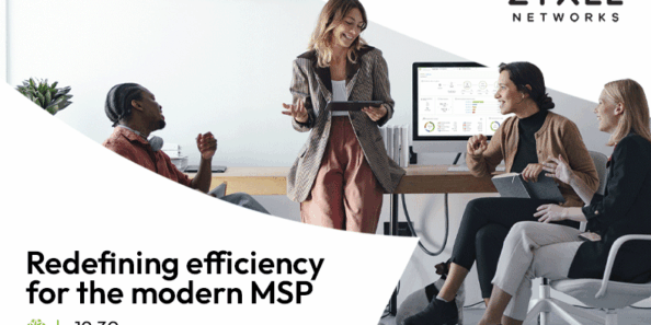 Zyxel zapewnia większe możliwości skalowania i rozwoju 45 Grafika promocyjna firmy Zyxel Networks przedstawiająca czworo uśmiechniętych profesjonalistów współpracujących w jasnym, nowoczesnym biurze. Po lewej stronie znajduje się duży napis: „Redefining efficiency for the modern MSP” wraz z oznaczeniem wersji „v19.30”. Na ekranach komputerów w tle widoczne są interfejsy paneli zarządzania siecią Nebula.