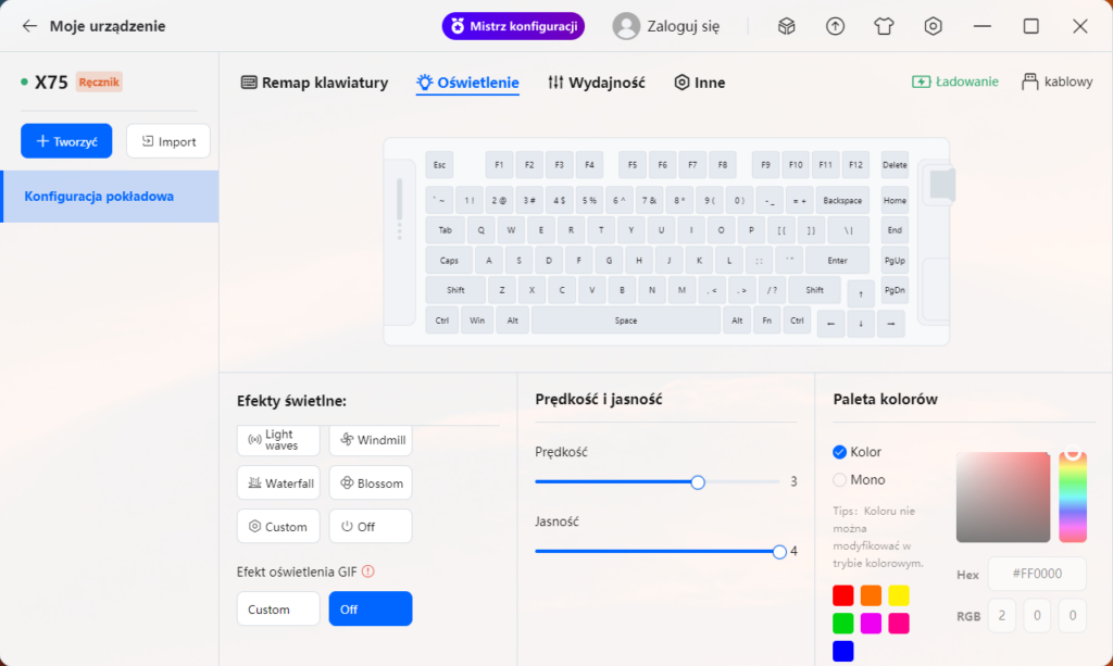 Recenzja klawiatury mechanicznej Mchose X75 76 3