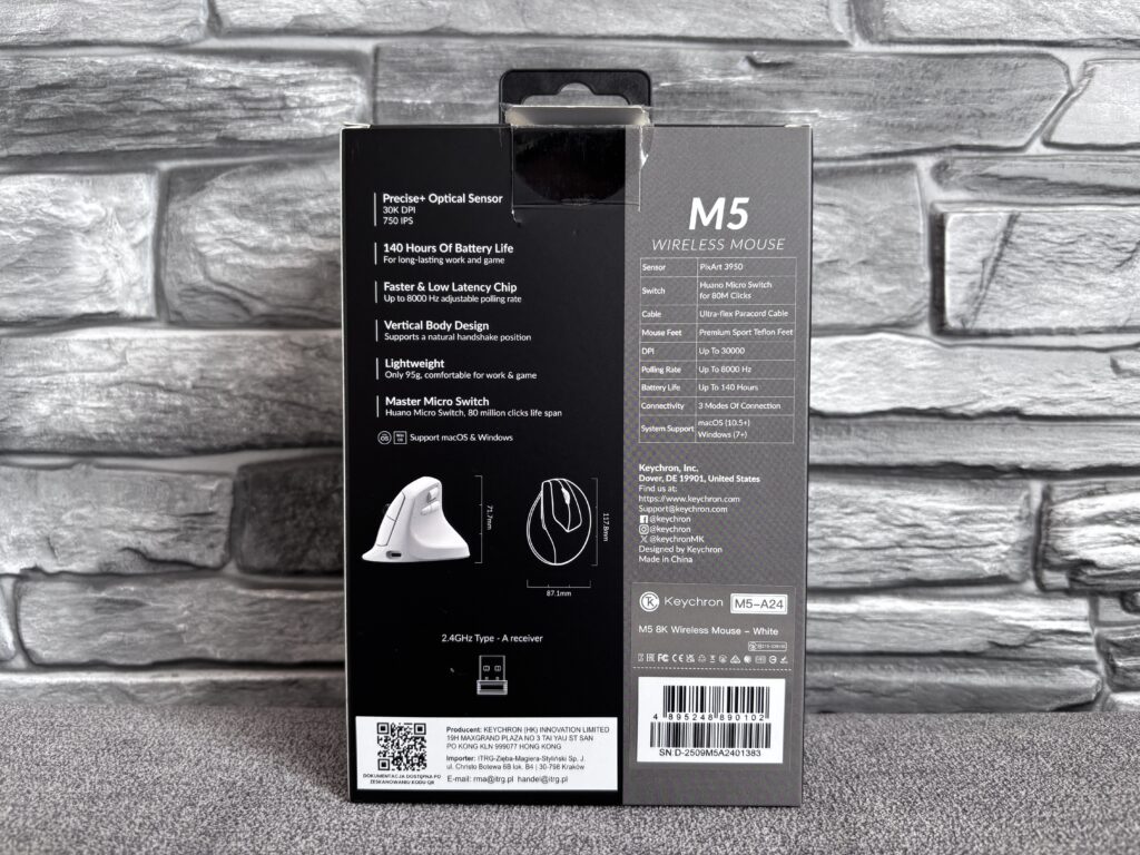 Keychron M5 White – recenzja pionowej myszy ergonomicznej 18 IMG 4759