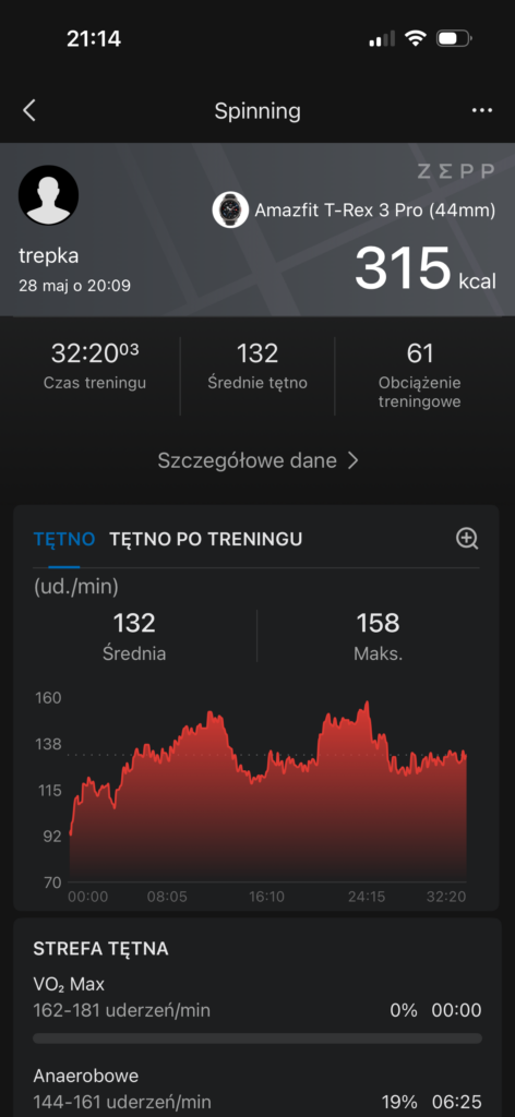 Recenzja Amazfit T-Rex 3 Pro 44 mm Tactical Black czyli mniejszy, czarny twardziel 53 Spinning
