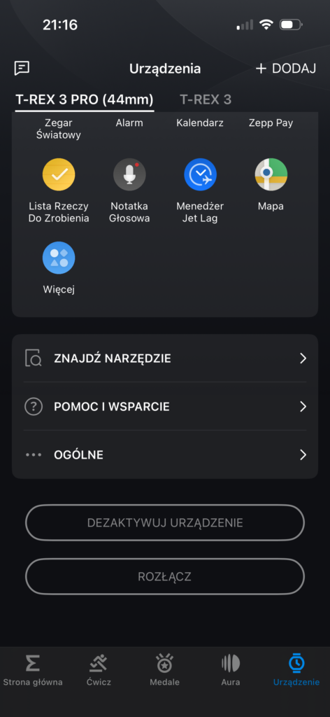 Recenzja Amazfit T-Rex 3 Pro 44 mm Tactical Black czyli mniejszy, czarny twardziel 39 Aplikacja