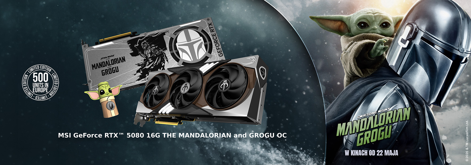Limitowana RTX 5080 od MSI: Mandalorian i Grogu na Twojej karcie graficznej