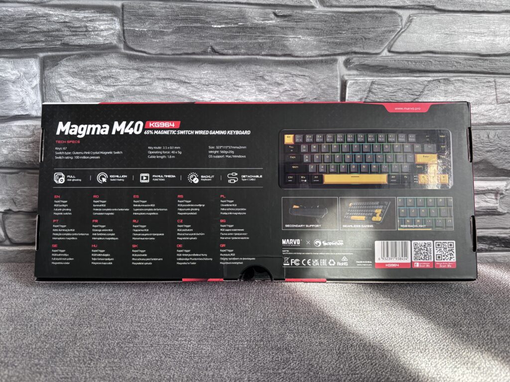 Marvo Magma M40 Magnetic - magnetyczna klawiatura 8K w cenie zwykłego mechanika 2 Opakowanie