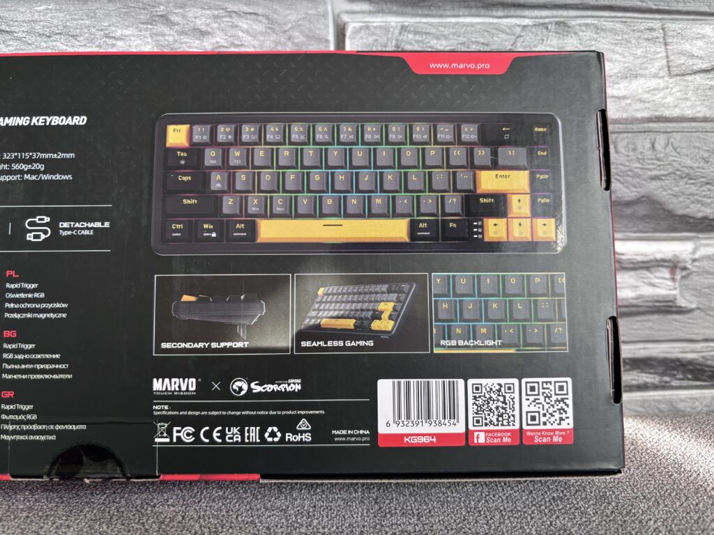 Marvo Magma M40 Magnetic - magnetyczna klawiatura 8K w cenie zwykłego mechanika 3 Opakowanie