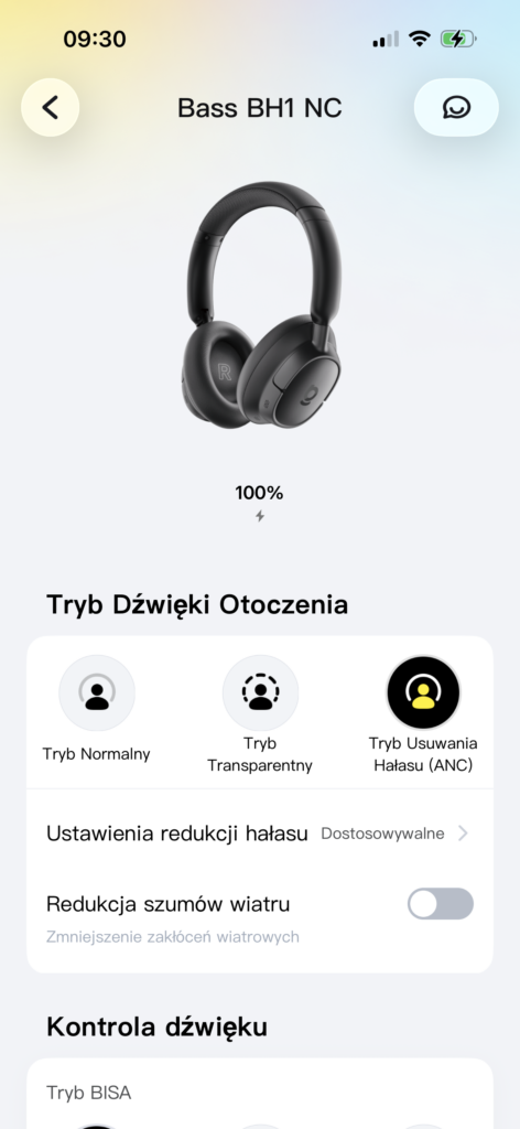 Baseus BH1 NC – słuchawki z ANC, LDAC i baterią, której nie trzeba często ładować 20 Aplikacja możliwości