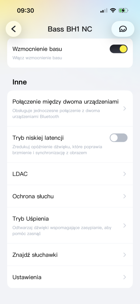 Baseus BH1 NC – słuchawki z ANC, LDAC i baterią, której nie trzeba często ładować 22 Aplikacja możliwości