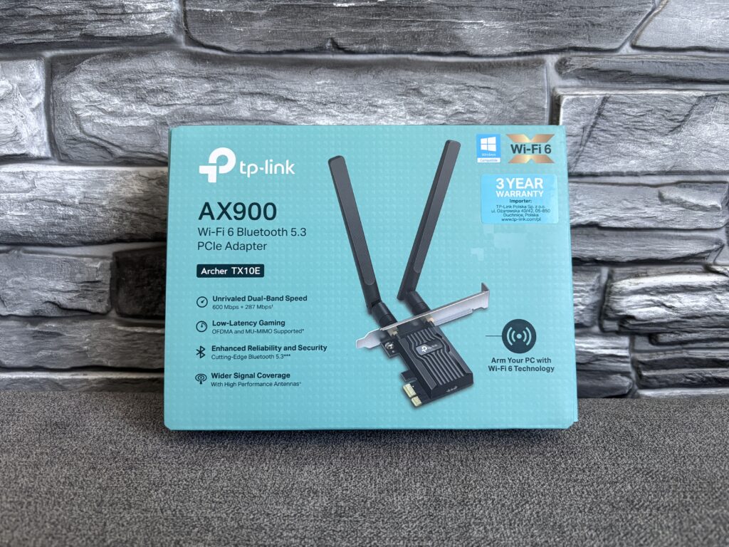 TP-Link Archer TX10E - tani sposób na Wi-Fi 6 i Bluetooth 5.3 w komputerze stacjonarnym 1 Opakowanie
