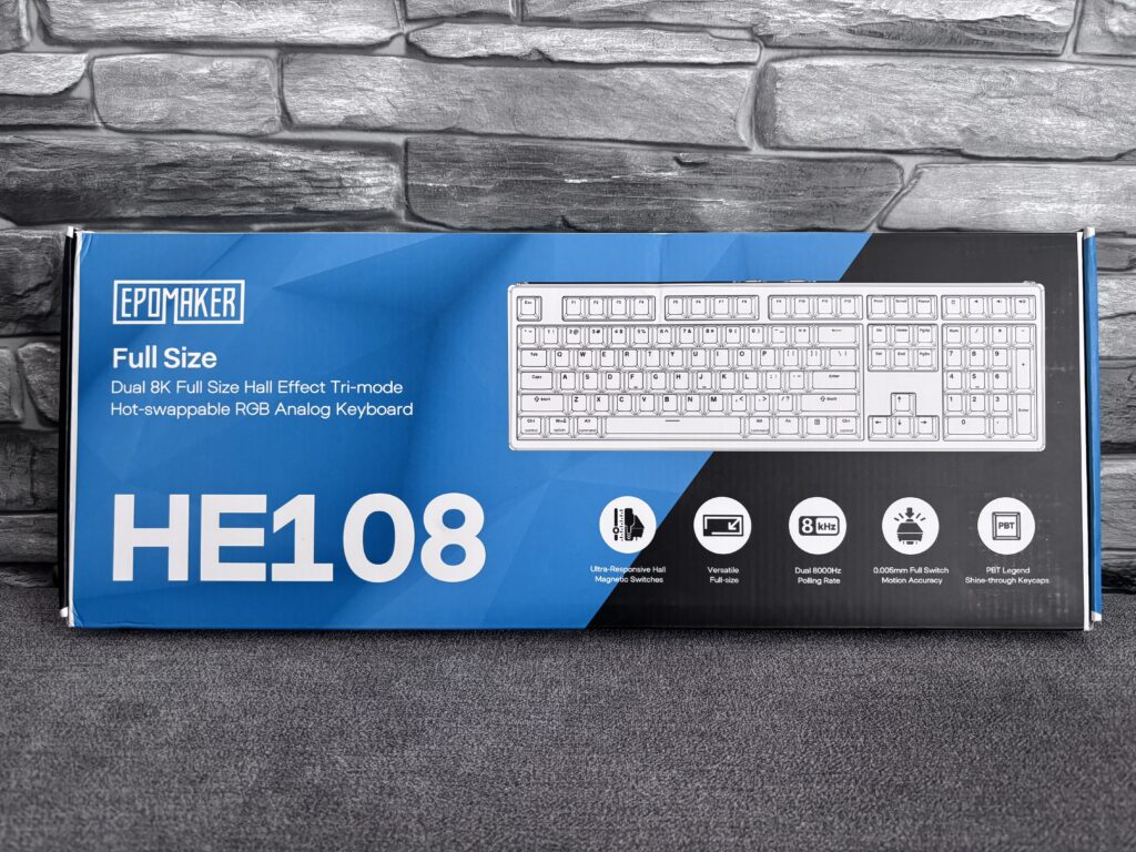 EPOMAKER HE108 - pełnowymiarowa klawiatura Hall Effect 8K, która nie zapomina o pracy 1 Opakowanie