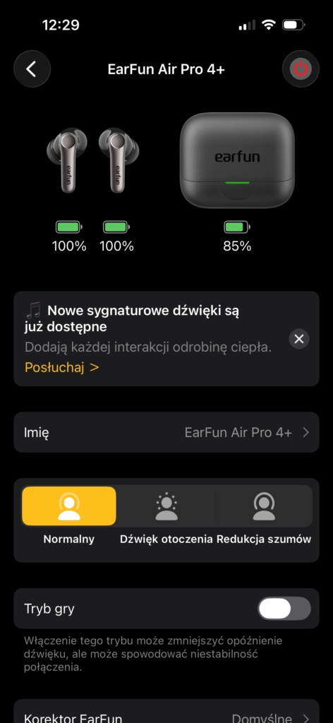 EarFun Air Pro 4+ - czarne słuchawki TWS z ANC, LDAC, aptX Lossless i zaskakująco bogatym wyposażeniem 18 IMG 7212