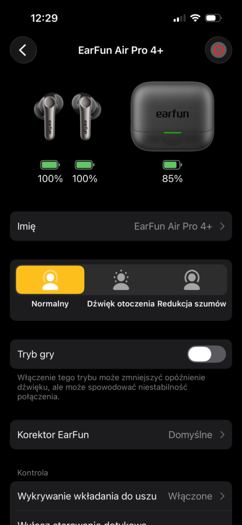 EarFun Air Pro 4+ - czarne słuchawki TWS z ANC, LDAC, aptX Lossless i zaskakująco bogatym wyposażeniem 19 IMG 7213