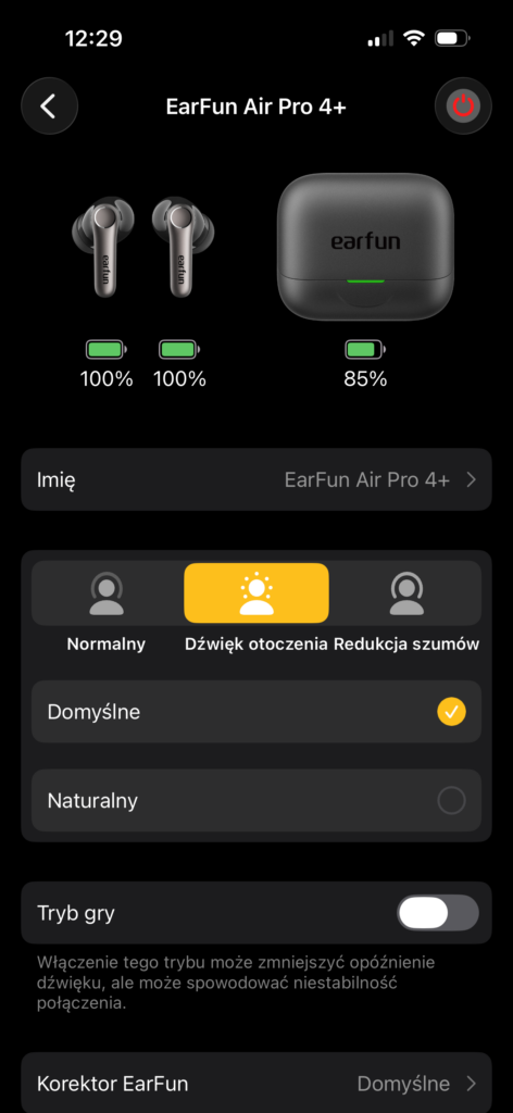 EarFun Air Pro 4+ - czarne słuchawki TWS z ANC, LDAC, aptX Lossless i zaskakująco bogatym wyposażeniem 22 IMG 7216